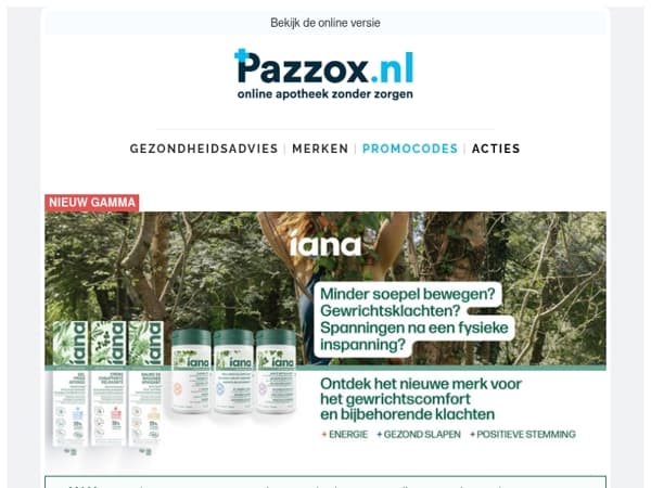 Nieuw: IANA nu verkrijgbaar bij Pazzox - 30% lanceringsvoordeel