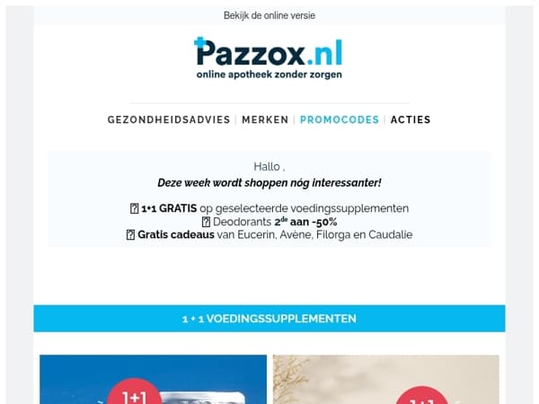 ⏳ Mis deze acties niet: 1+1 GRATIS & exclusieve cadeaus