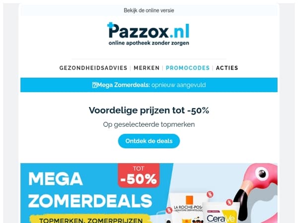 📢 Mega Zomerdeals: opnieuw aangevuld!