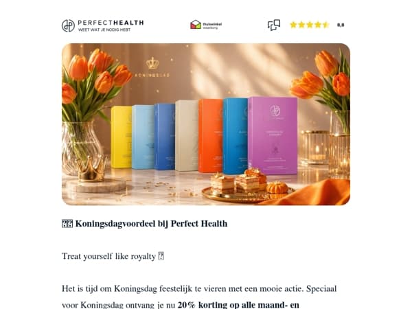 Vier vast Koningsdag met 20% voordeel 🇳🇱