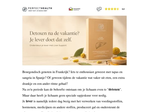 Detoxen na de vakantie? Je lever doet dat zelf