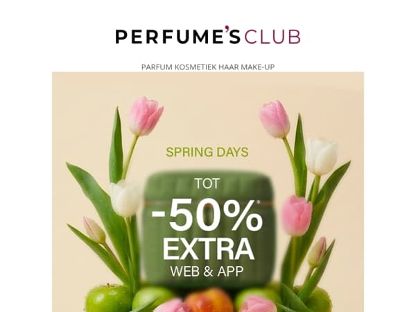 Spring Days: 🌷Tot -50% extra korting op web en app