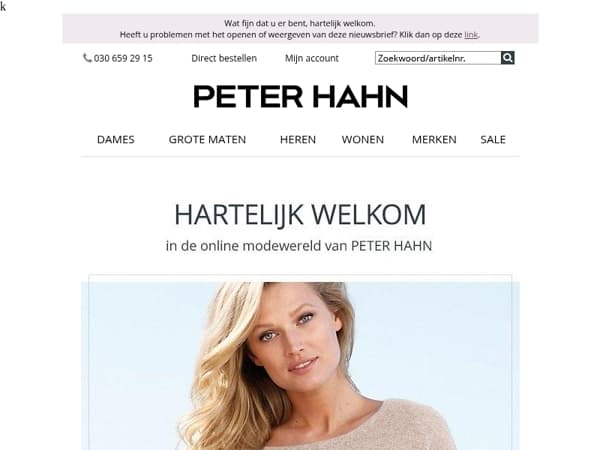 Hartelijk welkom! Ontdek wat PETER HAHN u te bieden heeft.