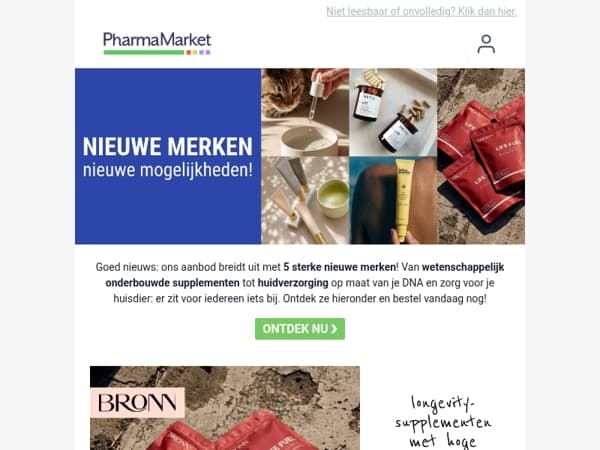 NIEUW bij PharmaMarket: 5 topmerken toegevoegd 🛍️