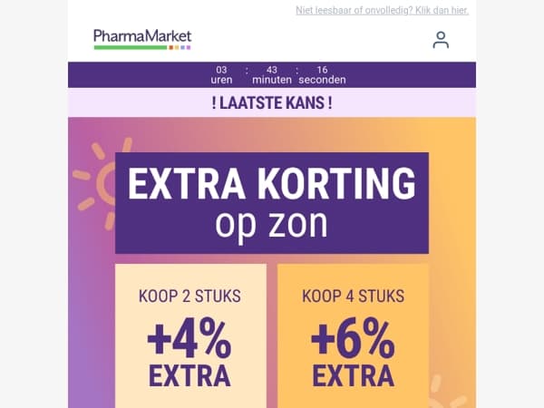 ⌛️ Laatste kans: EXTRA korting op zonneproducten