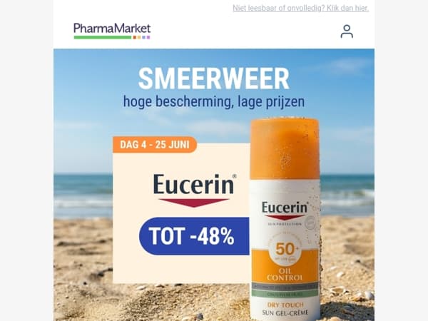 Eucerin-zonnebescherming tot -48% vandaag ☀️