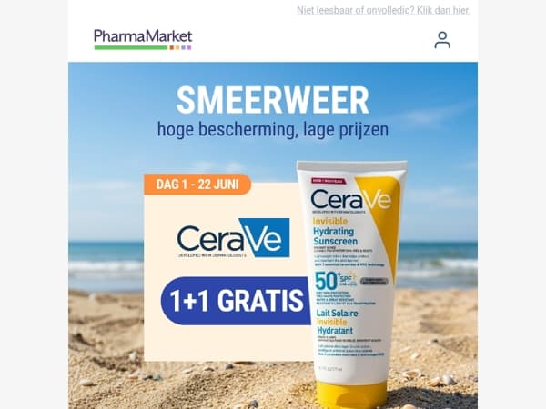 1 + 1 gratis op CeraVe zon vandaag ☀️