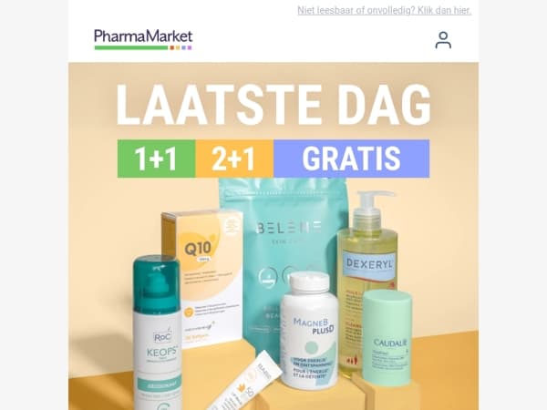 Laatste kans op 1+1 en 2+1 gratis