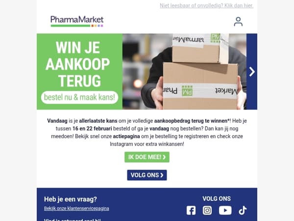 Laatste kans: win je aankoopbedrag terug 🛒