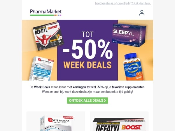 Week Deals: tot -50% op supplementen 💥