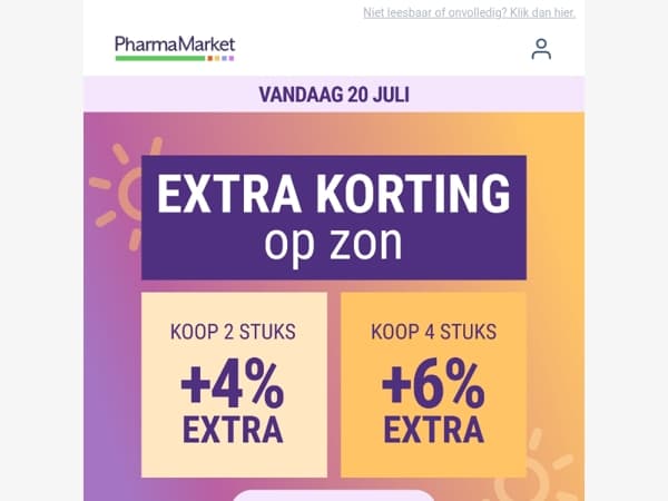 Tot 6% EXTRA korting op zonneproducten vandaag ☀️