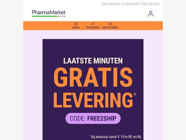 ⌛️ Laatste kans: gratis levering vandaag