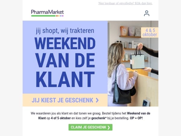 Kies dit weekend je geschenk Mailaanbiedingen 🎁