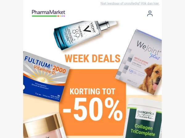 Van 2025 naar 2026 met Week Deals tot -50% 🥂