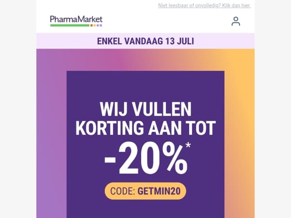 Minstens -20% op bijna alles vandaag