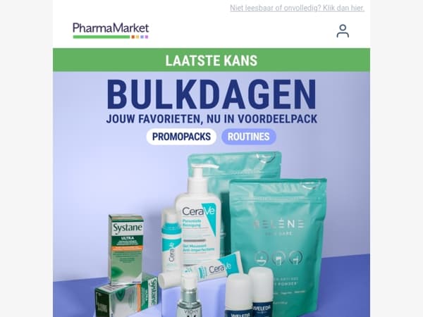 Bulkdagen: laastste dag ⏱ Mis jouw voordeel niet!