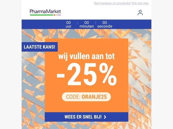 Laatste kans: minstens -25% korting voor Koningsdag 🧡