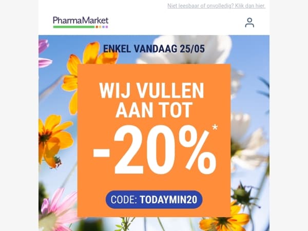 Minstens -20% op bijna alles vandaag
