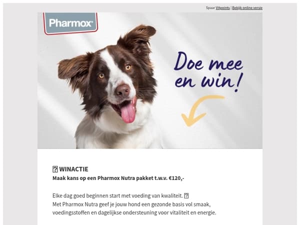 Win een Pharmox Nutra pakket t.w.v. €120 🐾