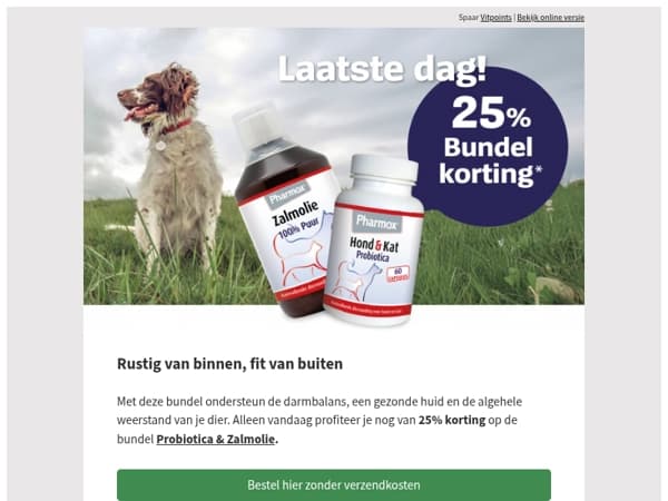Laatste dag met 25% KORTING op bundel: Zalmolie- & Probiotica