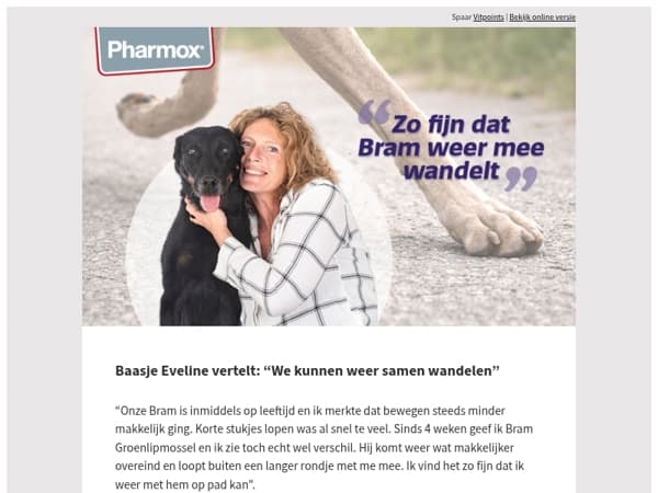 Tevreden baasje Eveline vertelt: "We kunnen weer samen wandelen"