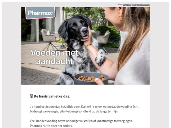 De basis begint bij voeding ontdek Pharmox Nutra 🐾