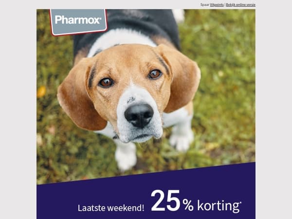 Laatste weekend met 25% korting
