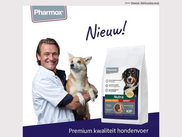🐶 Nieuw: Pharmox premium diervoeding | 100% Natuurlijk + Graanvrij | Nu met 15% korting