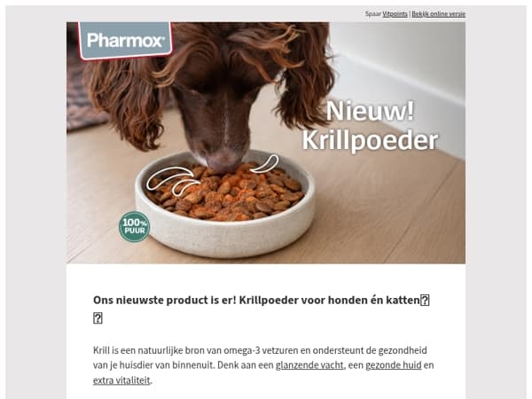 Nieuw! Ontdek de kracht van Krill voor je huisdier 🦐