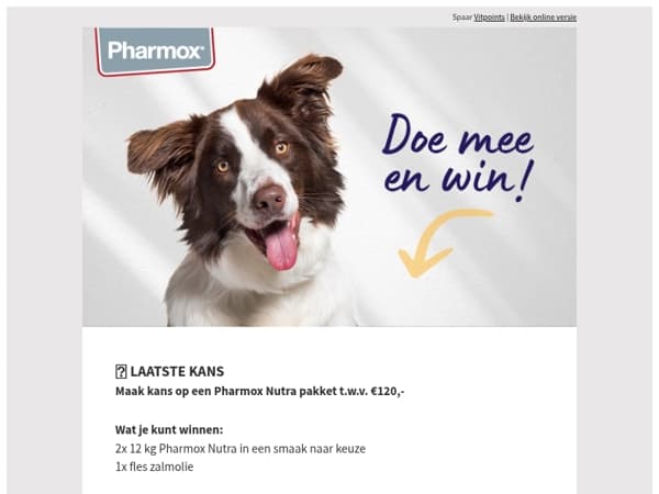 Laatste kans om een Pharmox Nutra pakket te winnen ⏰