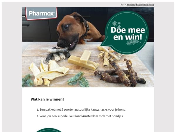 Doe mee en win kauwsnacks voor je hond én ook iets voor jezelf