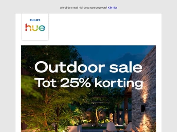 Sale! Tot 25% korting op slimme buitenverlichting