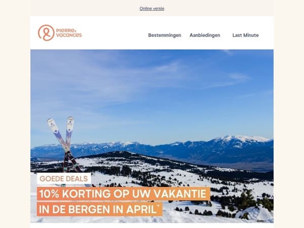10% korting op uw skivakantie in april ⛷️