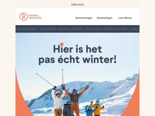 Laat 15% korting op uw wintervakantie in 2027 niet aan u voorbijgaan ❄️