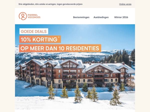 [GOEDE DEALS] -10% korting op uw vakantie in de bergen ❄️