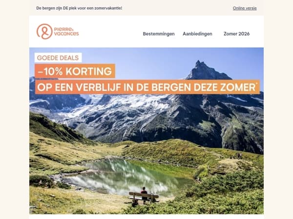 10% korting op een verblijf in de bergen deze zomer ⛰️