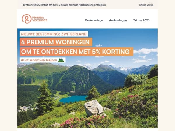 ⭐ Nieuw: Zwitserland voegt zich bij onze mooiste bestemmingen!