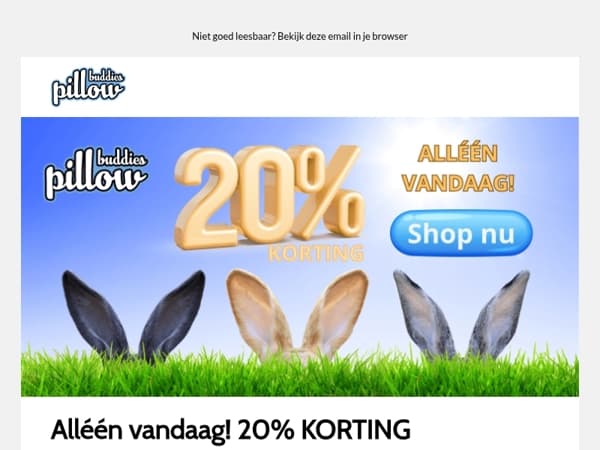 Paasactie: Alleen Vandaag 20% Korting op Alles! 🐣