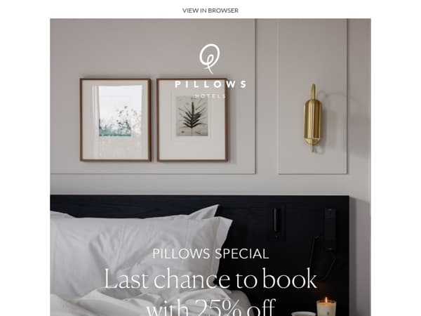 Last chance to book with 25% off