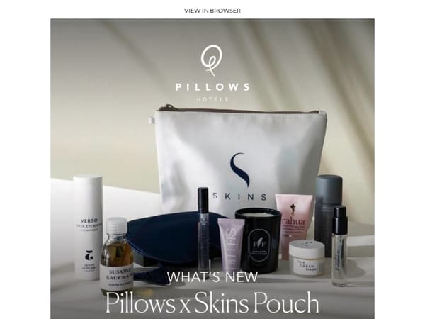New! Limited edition pouch by Pillows Hotels x Skins