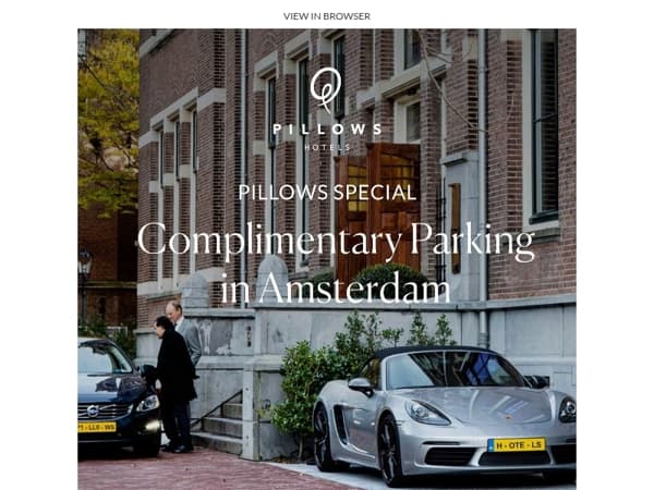 Driving to Amsterdam this summer? Book now with complimentary parking and breakfast.
