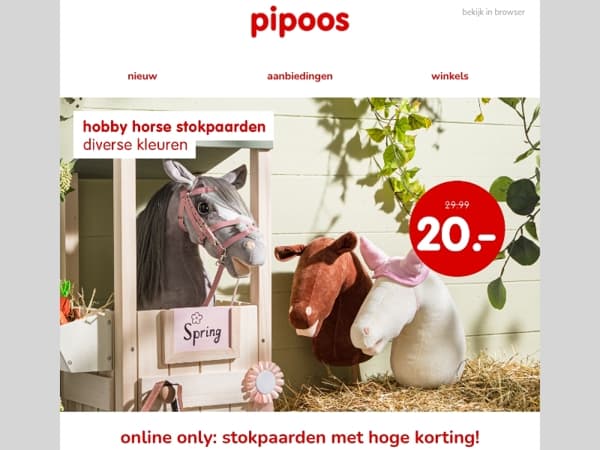 Alleen online: hobby horse stokpaarden voor maar 20 euro 🐴