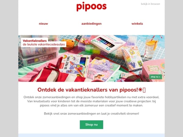 Ontdek de vakantieknallers van pipoos!☀️🎨