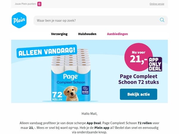 Dagdeal: Page 72 rollen scoor je nu voor maar 21,-