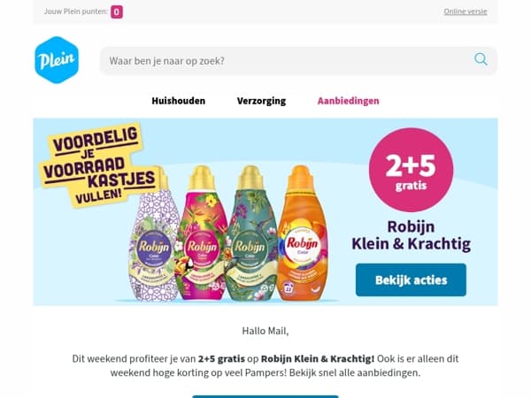 Scoor dit weekend 2+5 op Robijn Klein & Krachtig