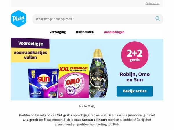 Nu 2+2 op Robijn, Sun en Omo 🔥