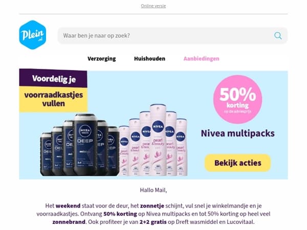 Nu 50% op de multipacks van Nivea