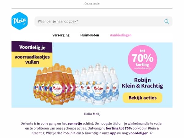 Tot 70% op Robijn Klein & Krachtig