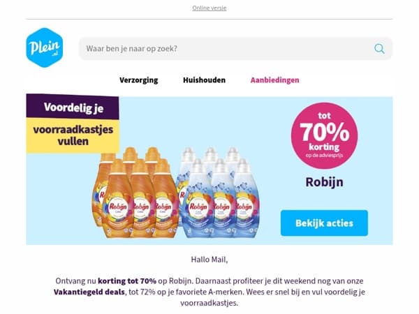 Tot 70% korting op Robijn 🔥