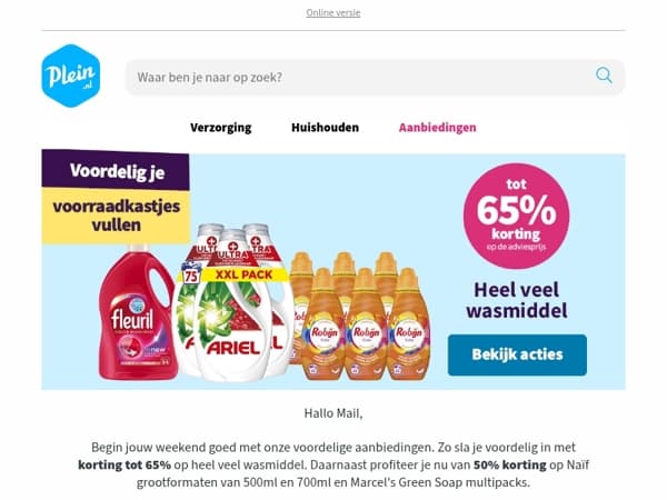 Mail, heb jij al geprofiteerd van het voordeel van deze week?